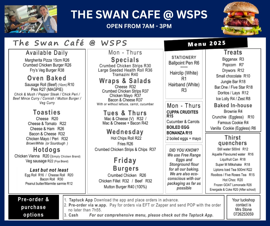 WSPS Tuckshop Menu 2024